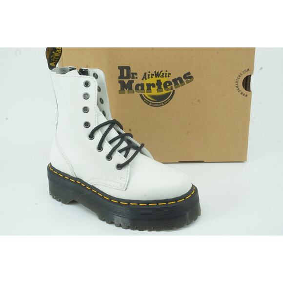 Doc Martens Jadon Platform White combat ankle boots size 5 M laces Dr. Womens